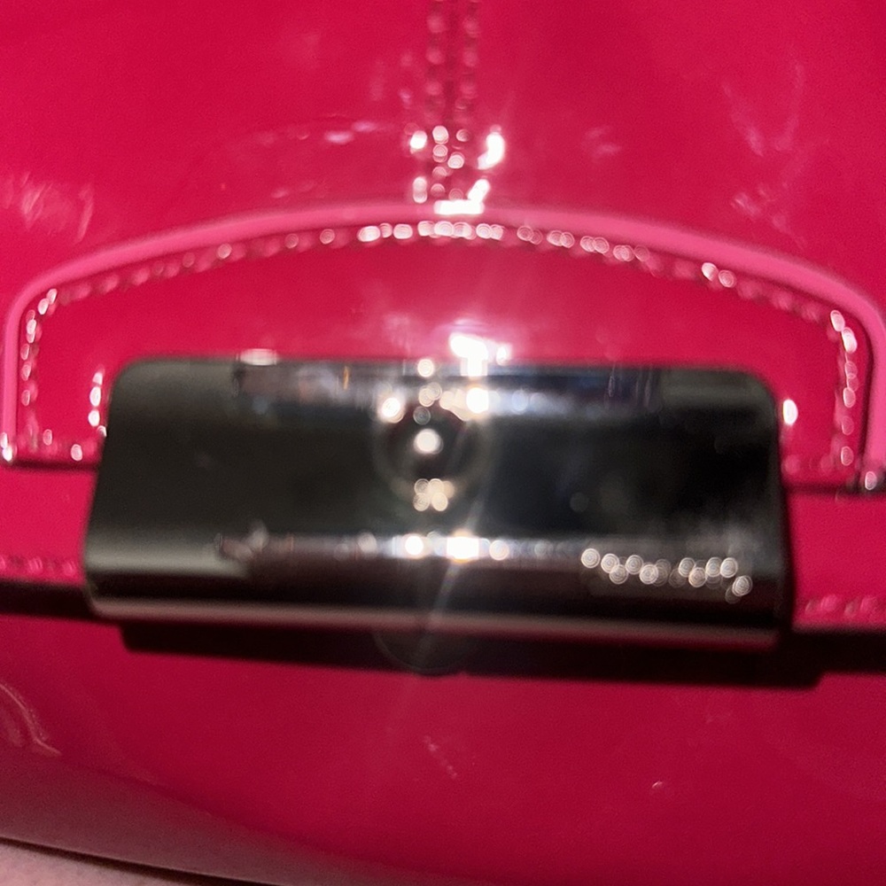NWOT coach magenta patented leather with silver accents so cute new love ❤️ - Picture 8 of 8